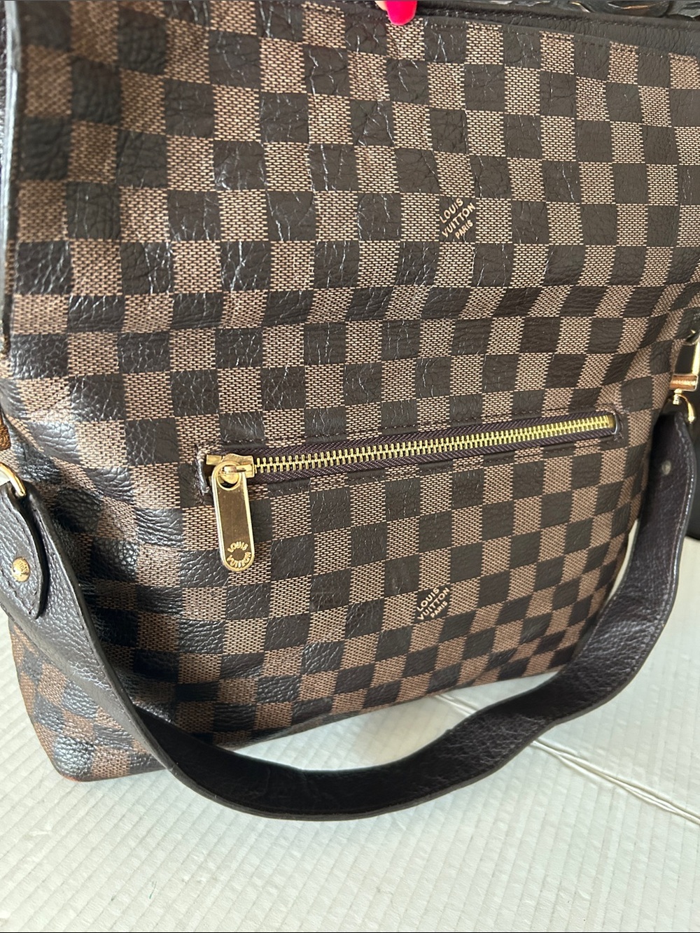Beautiful Brown Checker Canvas Shoulder Bag with - Picture 12 of 17